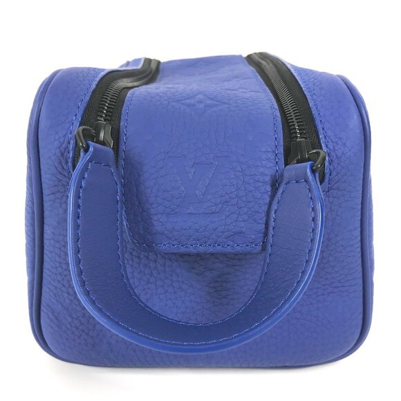 LOUIS VUITTON Blue Monogram Leather Clutch Bag - Picture 3 of 14